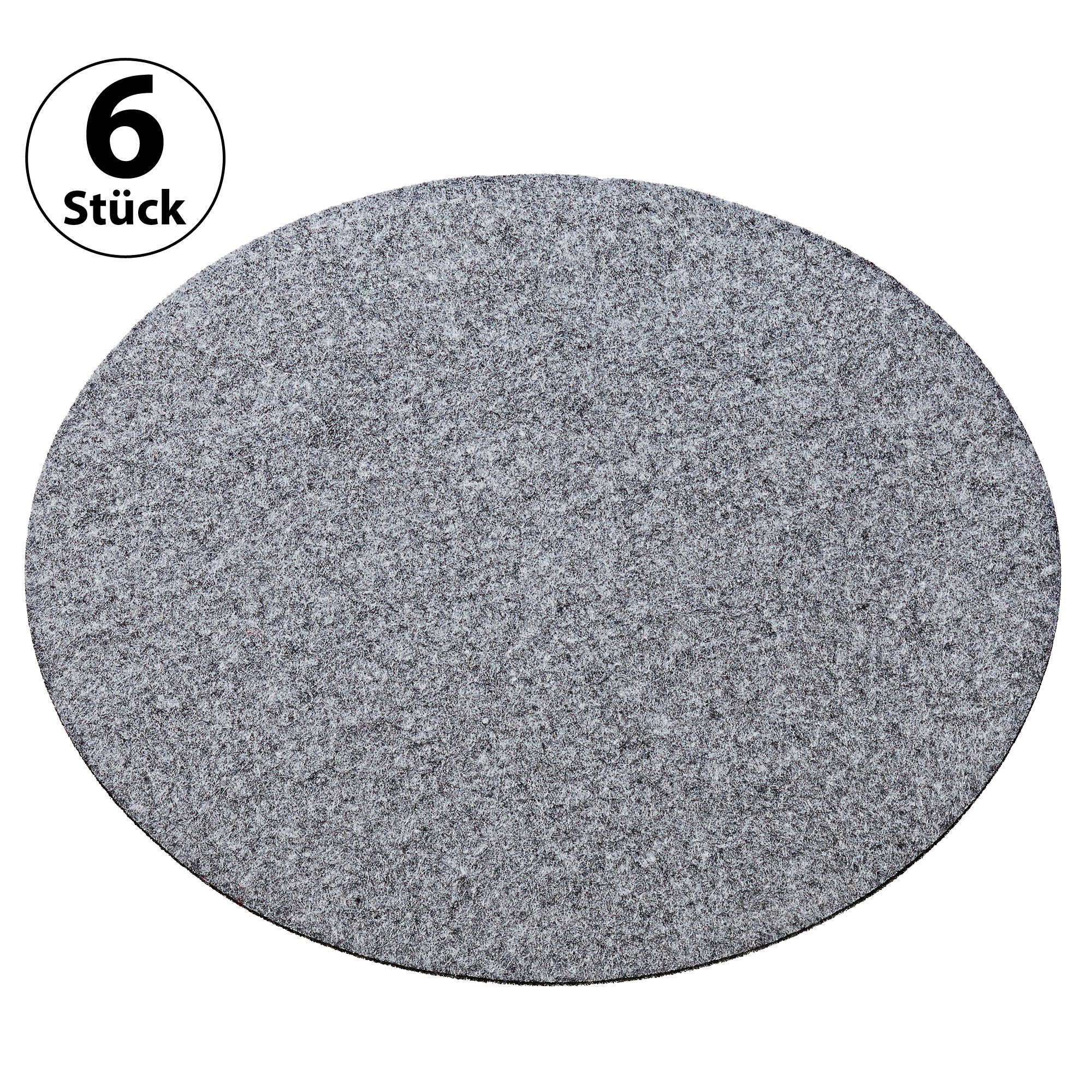 6x Platzset Filz Rund Ø35cm Tischset Platzdecke Untersetzer Hellgrau Dunkelgrau - Bild 3 von 4