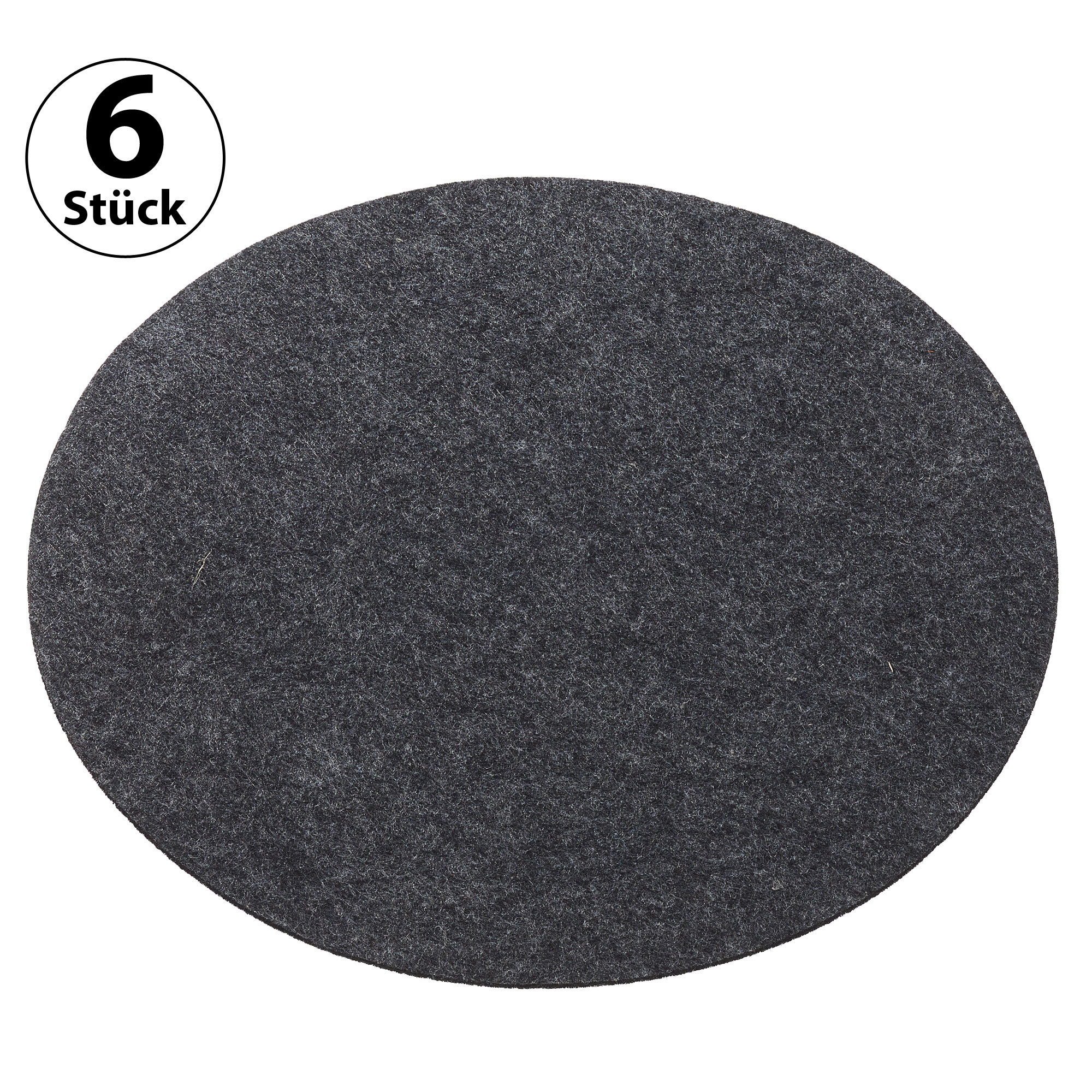6x Platzset Filz Rund Ø35cm Tischset Platzdecke Untersetzer Hellgrau Dunkelgrau - Bild 4 von 4