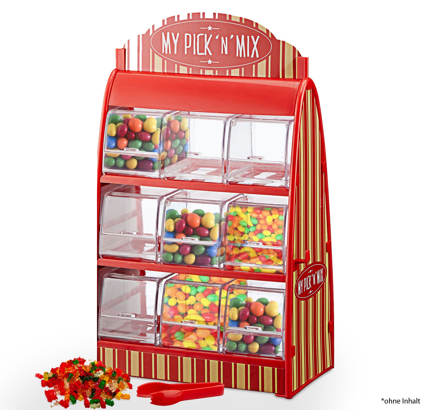 Retro Süßigkeitenspender Süßigkeiten Automat Spender +Zange 9 Box Sweets Kiosk