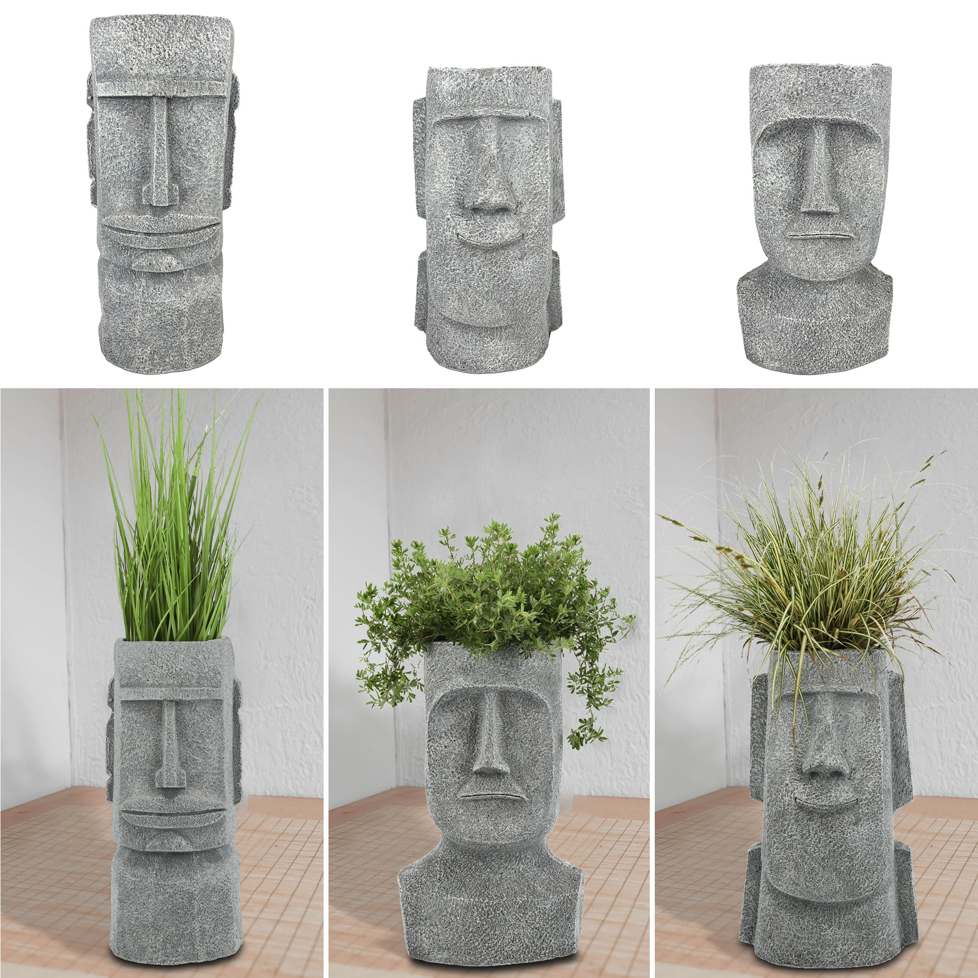 Pflanztopf Moai Kopf H:42/43/46 Osterinsel Blumentopf Gartendeko Skulptur  Statue | eBay.de